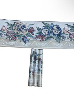 Vintage Wallpaper Border Floral French Sunworthy Architecture 3 Rolls NEW
